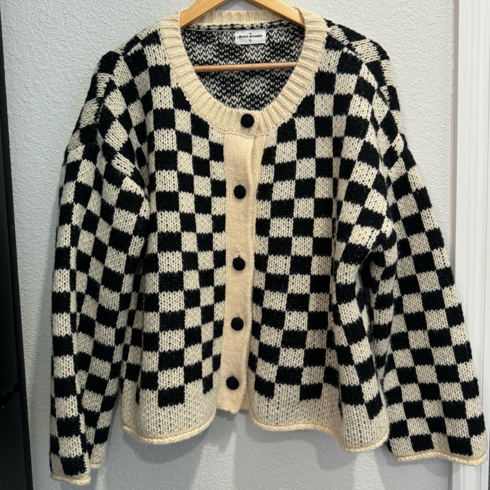 Anthropologie checkered cardigan